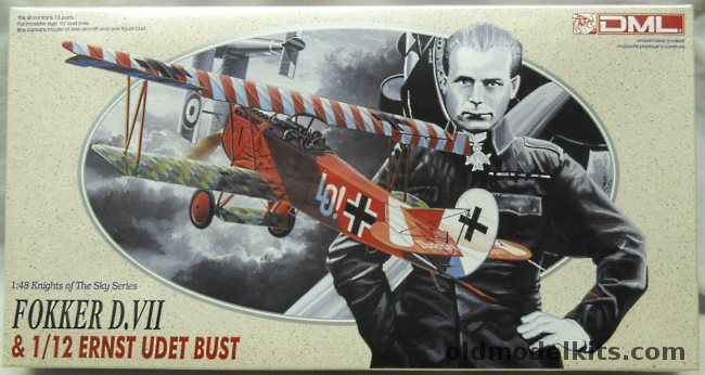 DML 1/48 Fokker D-VII  With 1/12 Ernst Udet Bust, 5908 plastic model kit